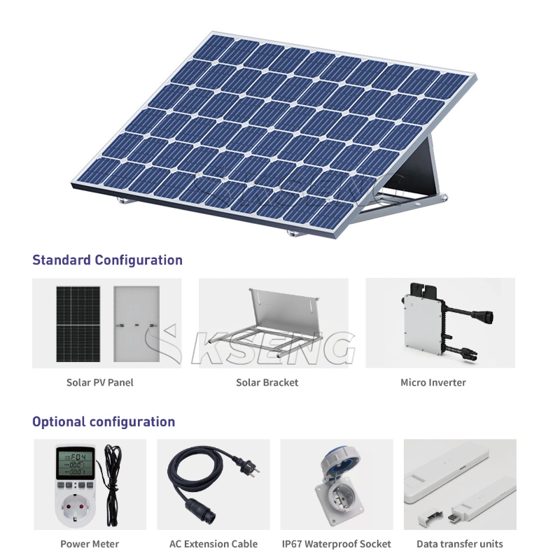 EU Stock 400W Wechselrichter Fotovoltaico Panneau Solaire Plug and Play Balkonkraftwerk Balcony Solar System 600W