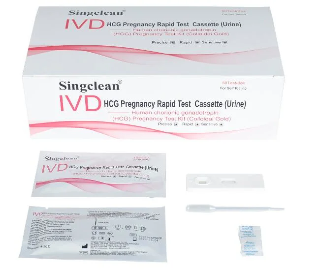 CE 0123, ISO 9001, 13485 Strips & Tube Rapid Kit Pregnancy Test