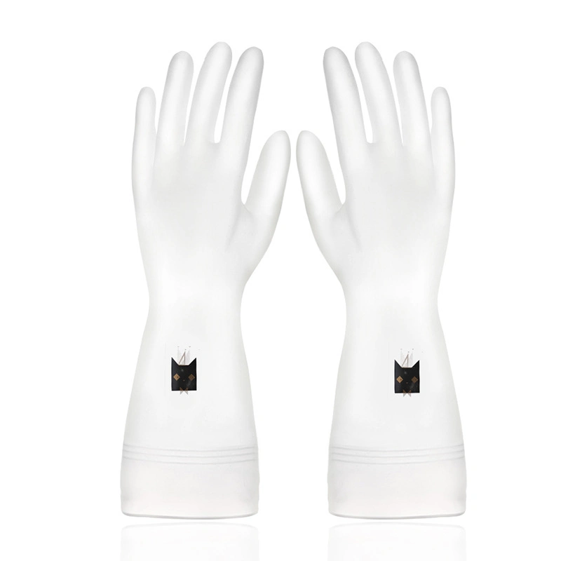 PVC Household Cleaning Gloves, Reusable Unlined Dishwashing Gloves, Non-Slip