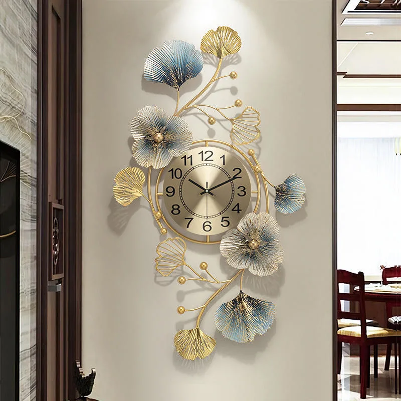 Horloge murale en gros Décoration pour mur en métal pour la maison salon Décoration murale de luxe, horloge à suspendre en 3D