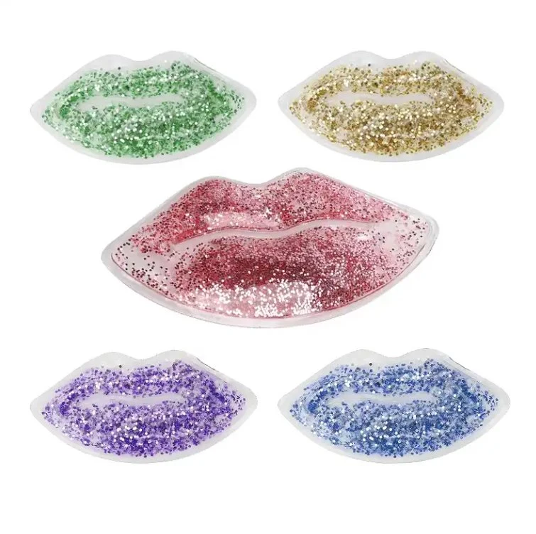 Glitter Poudre Gel Pack de glace Cadeau promotionnel Pack de glace en forme de lèvre