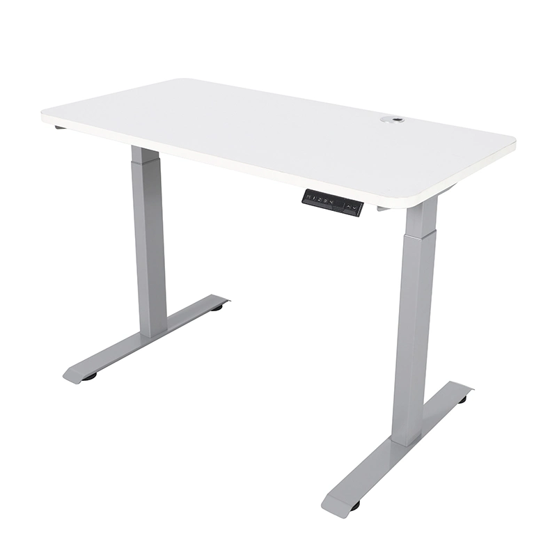 Bureau réglable en hauteur avec pieds de table portables à double moteur électrique.