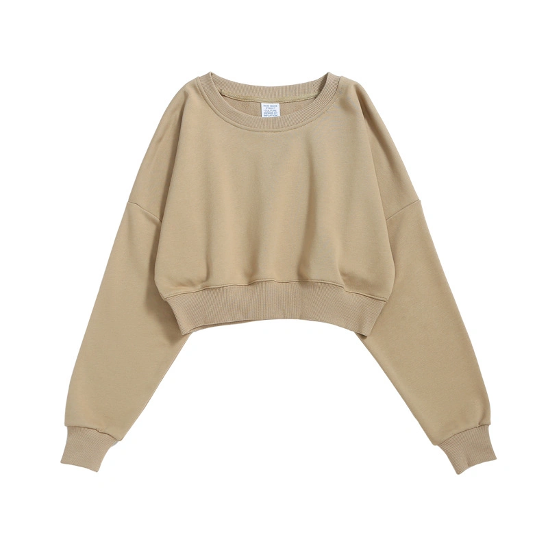 Pure Color Simple Style Terry Short Cropped Womens Sweater Jkt-462