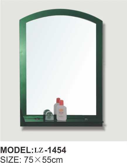 Miroir mural à cadre vert avec miroir décoratif pour tablette