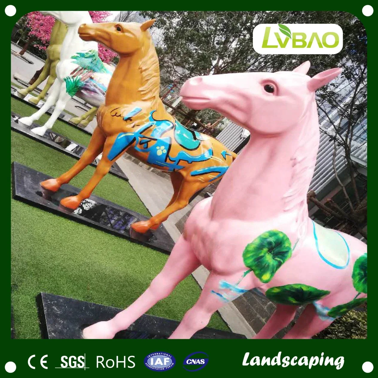 LVBAO Strong-Drainage Low Maintenance Good Resilience and Softness Fast Delivery Landscaping Mat Home Garden Synthetic Turf