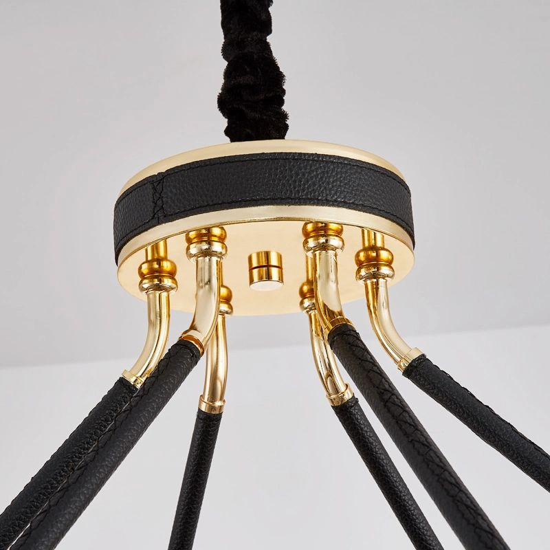 Lustre LED Luster suspensão Masivel Império francês luxuoso dourado Crystal Iluminando a luz de suspensão Crystal moderna