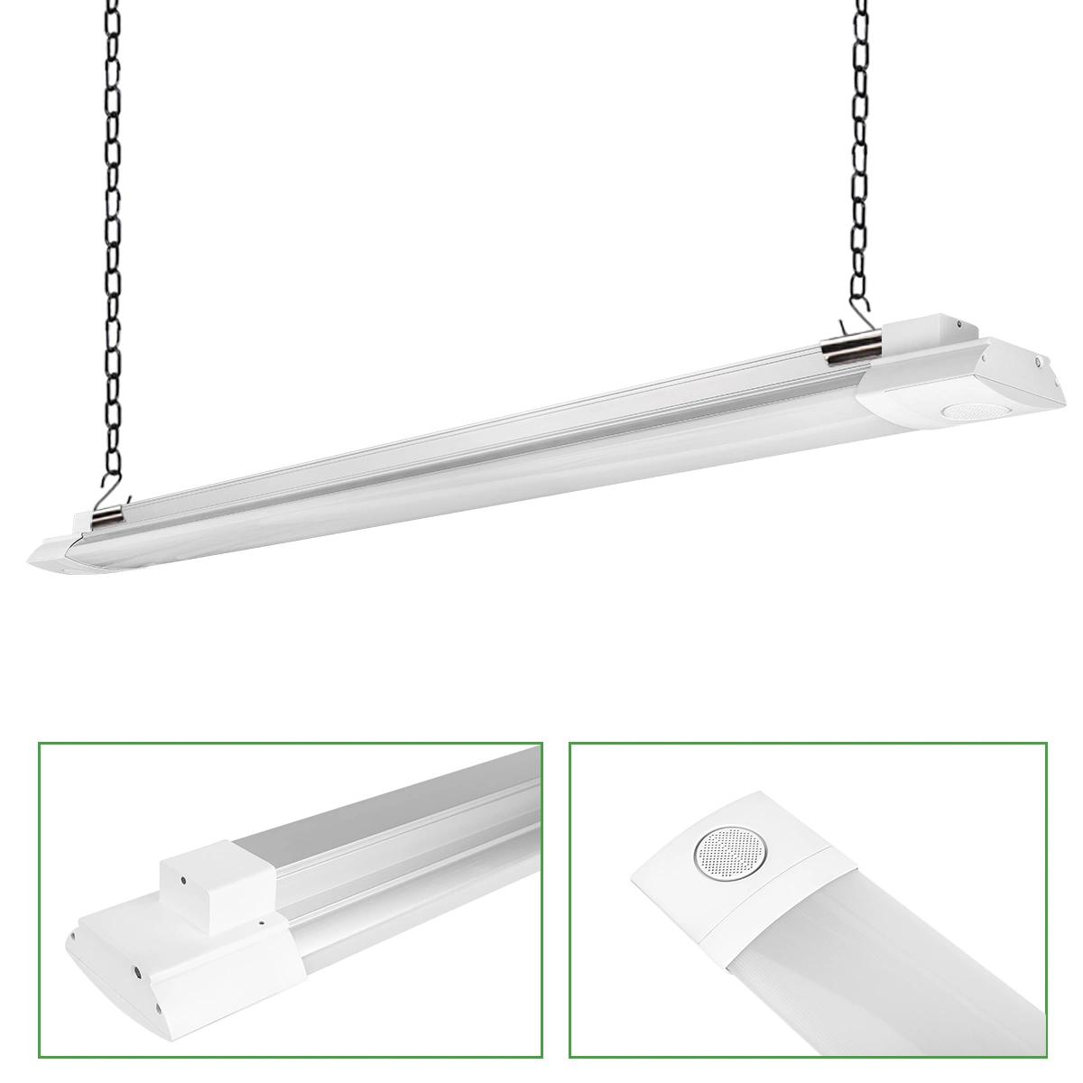 Perfil de aluminio lineal de luz LED colgante con altavoz Bluetooth de la luz de la tienda