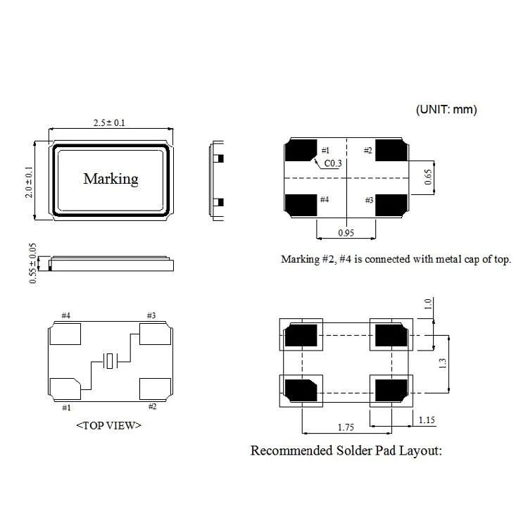 Chip Sun 2.5*2.0mm SMD2520 Surface Mount 13.1072MHz 9PF 12.5PF 10ppm Xtal at Cut Fundamental Ceramic Seam Weld Quartz Unit Oscillator Crystal Resonator