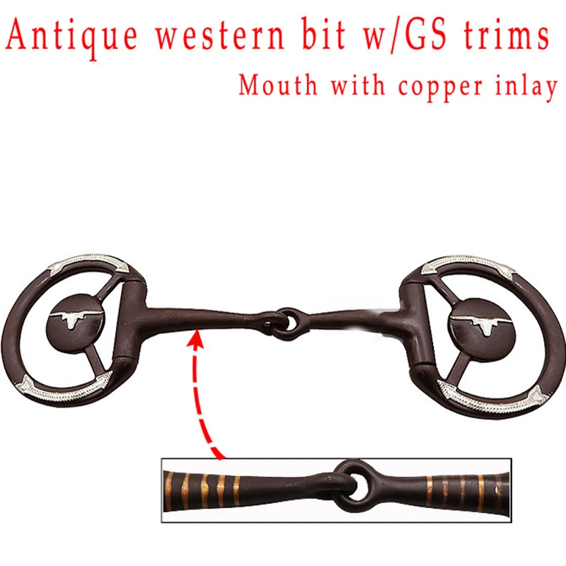 Professional Equestrian Supplies Western-Style Horse Mouth Stainless Steel Chews with Copper Plate