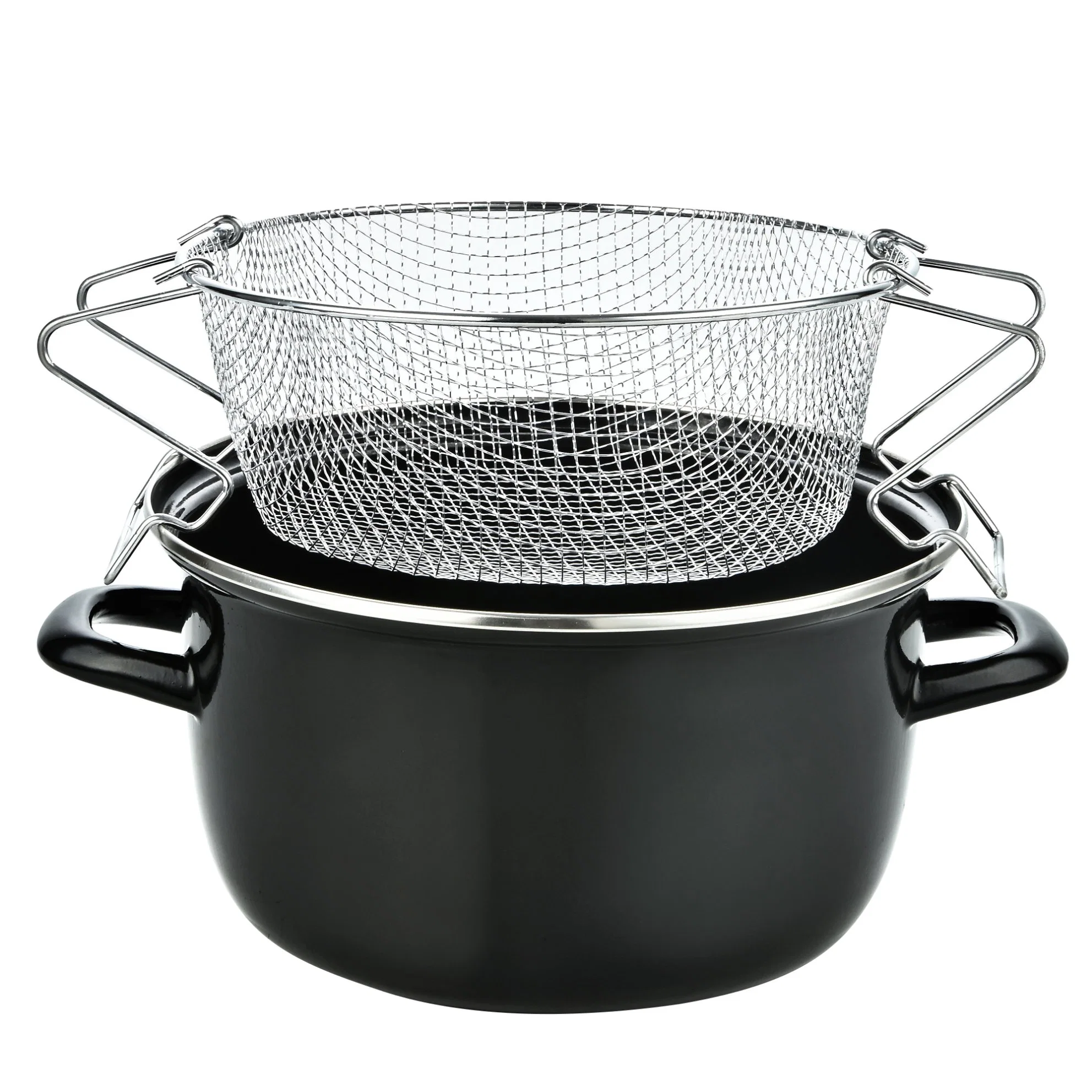 Classic Kitchenware Stainless Steel Basket Enamel Steel Fryer Pot Casserol Set Casserol Deep Fryer Gas for Sale Deep Fryer Basket