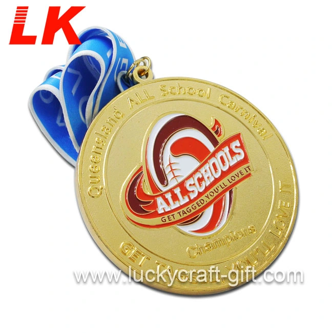 Customized Design Sport Plated Gold Metal Medal