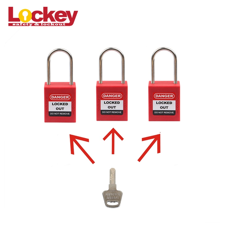 Seguridad Loto Lockey candado de acero inoxidable con coloridos cuerpos