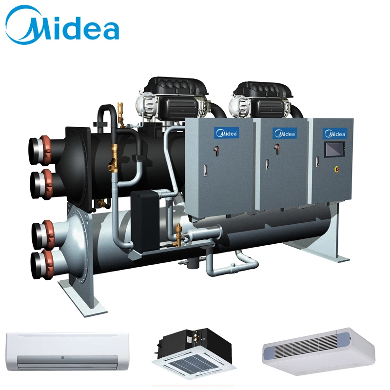 Midea Two-Stage Compressing Advanced Throttling Technology Magnetic Bearing Centrifugal Chiller 350rt 1231kw Centralised Air Conditioner System