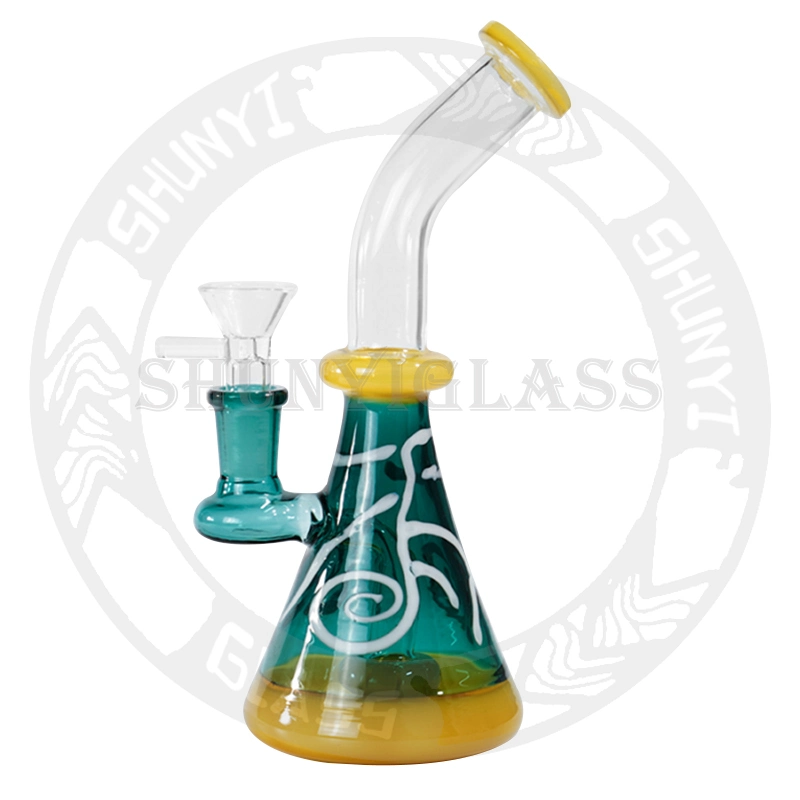 Cool Design Color Hand-Drawn with Matrix Perc Recycler DAB Rig Glass Smoking Water Pipe for Hookah