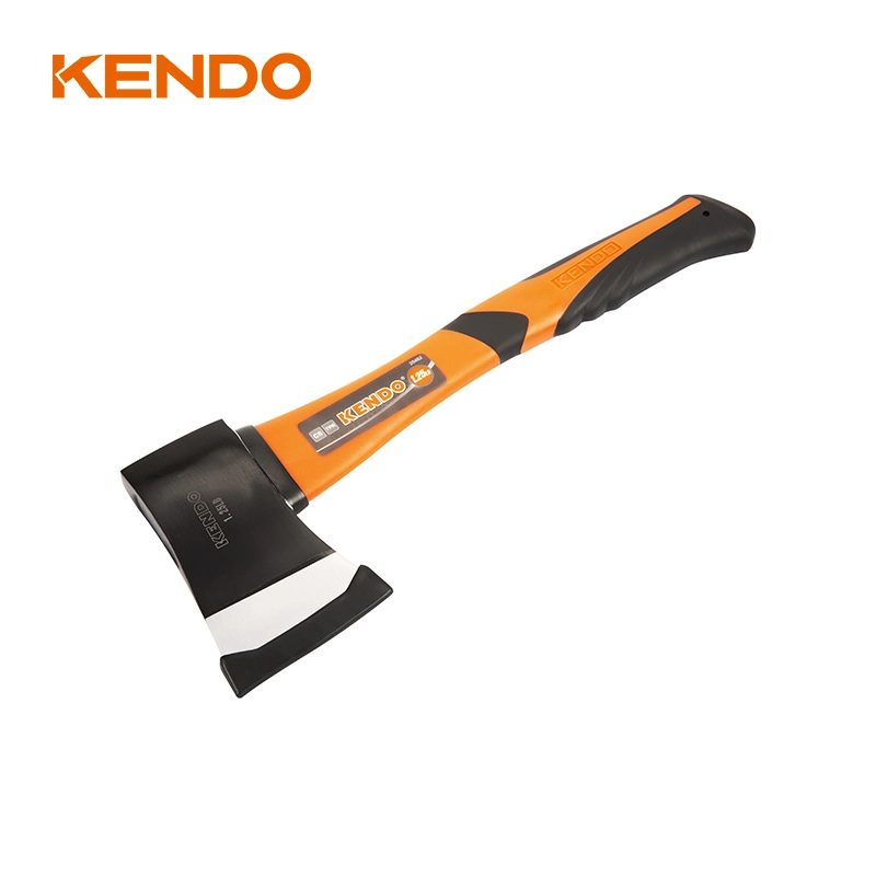Kendo Heavy Duty Steel Head Hatchet Axe with Fiberglass Handle for Kitchen Cutting Felling Camping Home Working