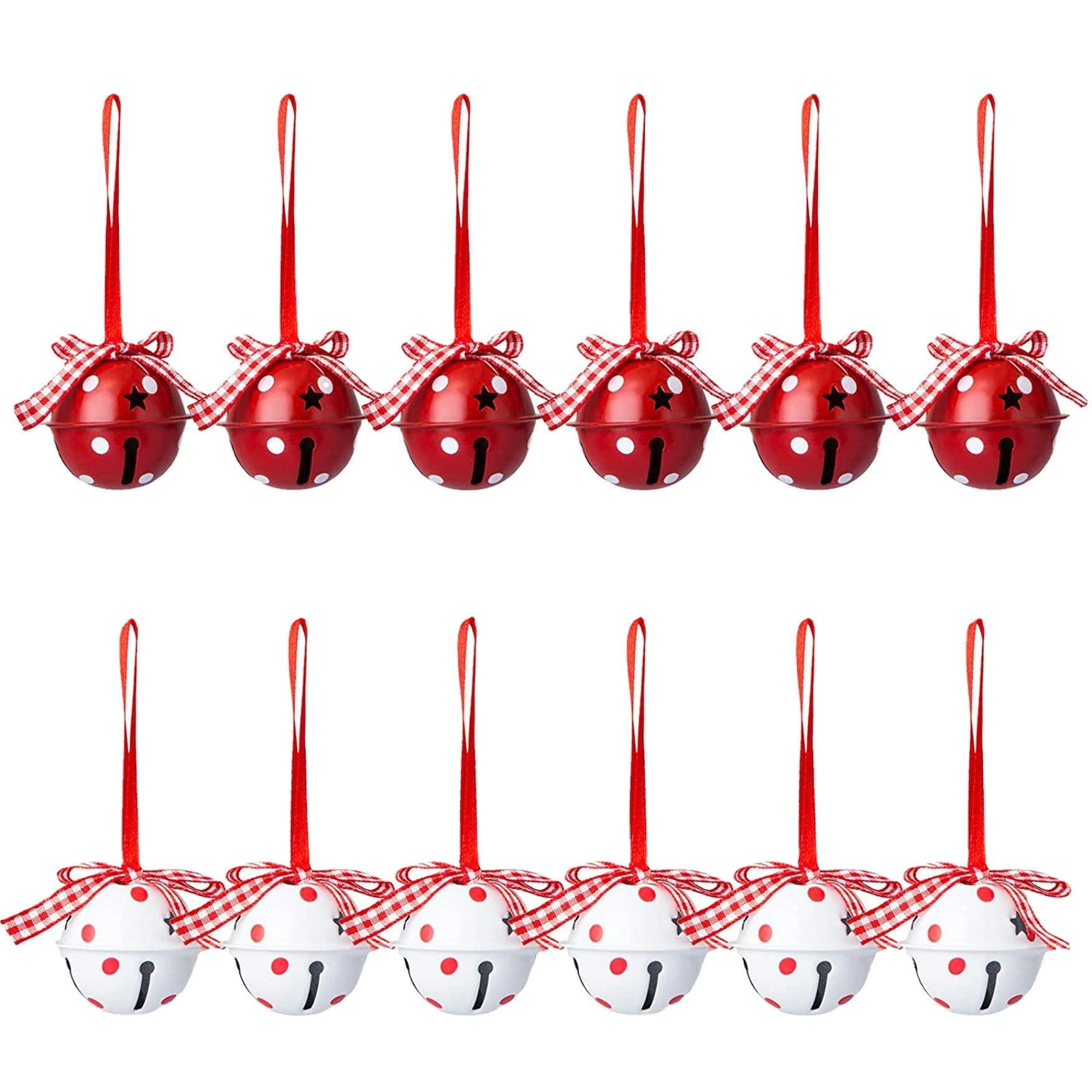 12PCS/Set Manufacturer Supply Christmas Bell Household Handicraft Pendant Christmas Bells