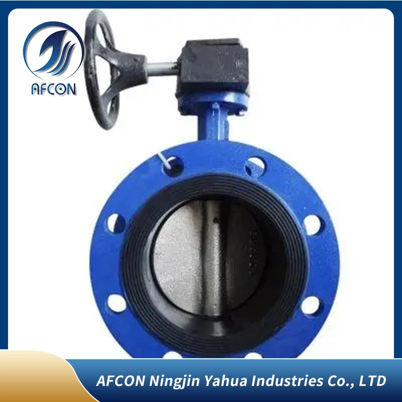 DN80 3 Inch Pn16 EPDM Rubber Seat Double Flange Ductile Iron Single Acting Pneumatic Butterfly Valve