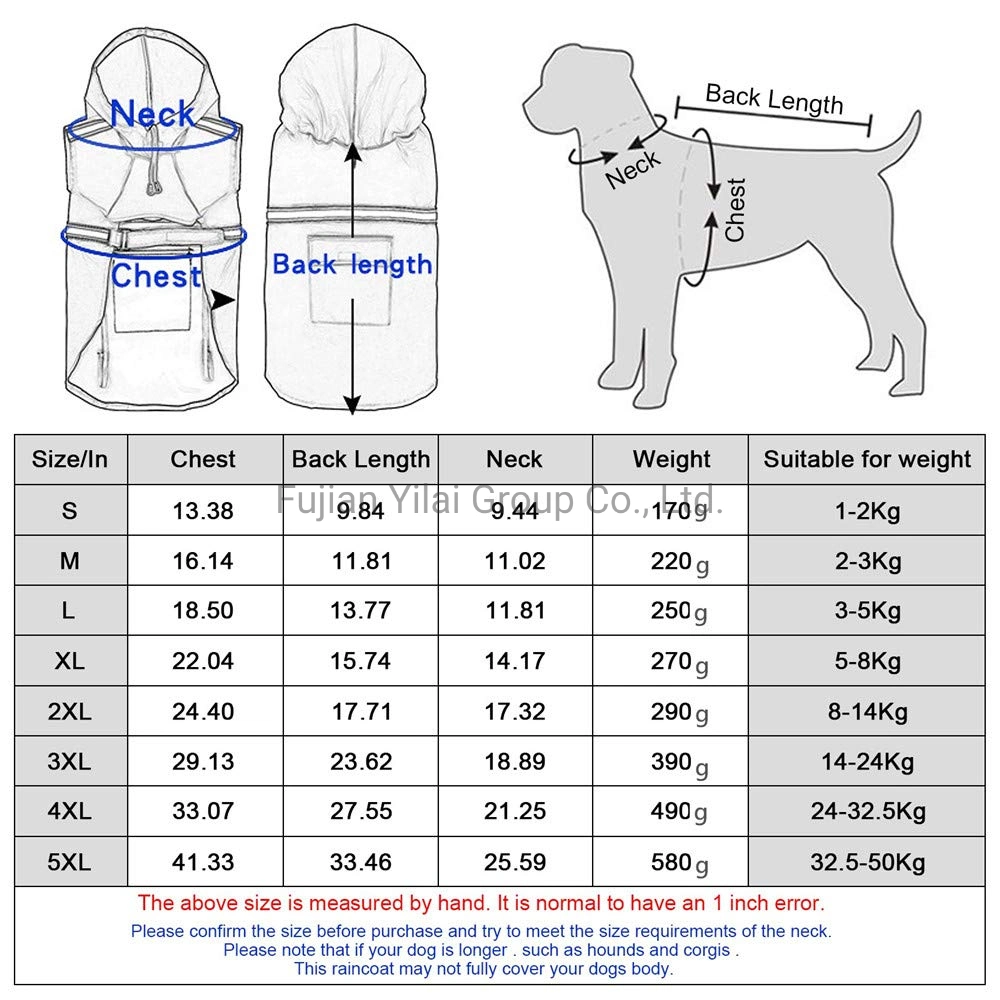 Designer Waterproof Dog Outdoor Clothes Pet Outdoor Supplies Hooded Dog Raincoat