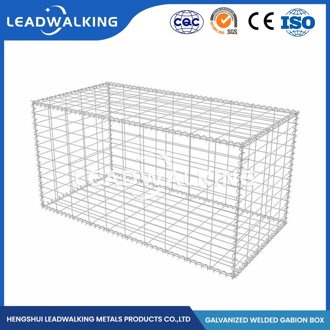 LeadWalking 100X150mm Mesh Verzinkte Gabion Boxen Lieferant hohe Sicherheit Flood Barriere Verzinkt Geschweißte Gabion Netting China Verzinkt Geschweißte Gabion Box