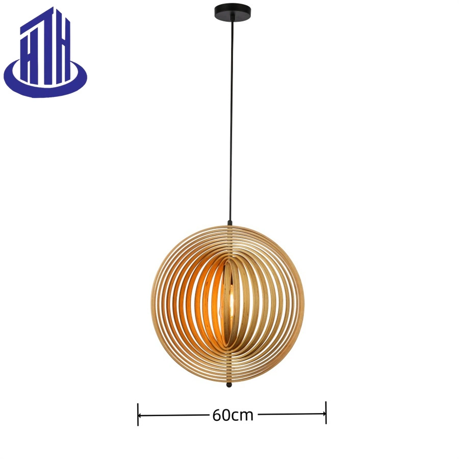 E27 * 1-Licht minimalistisch Verstellbare Holzring freie Rotation Kreis Anhänger Kronleuchter (669A)