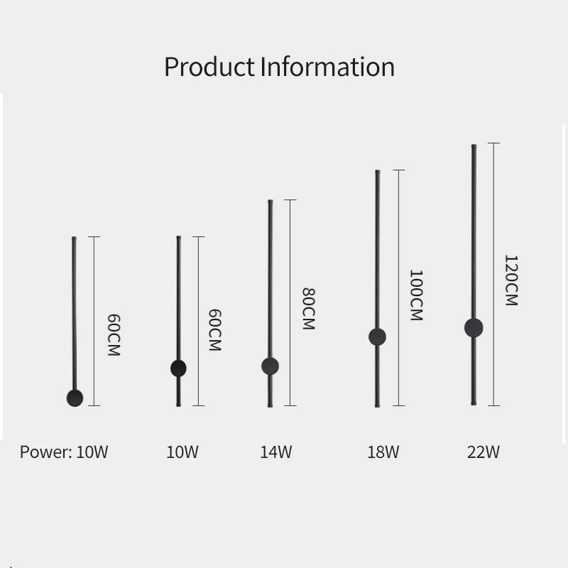 Lumière murale longue RVB moderne éclairage intérieur lampes LED Chambre Décoration