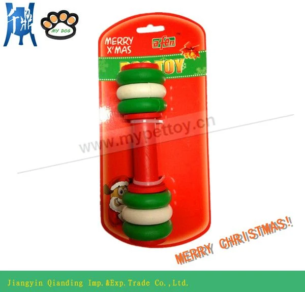 Hot Selling! Christmas Gift Toy Rubber Dumbbell Pet Toy