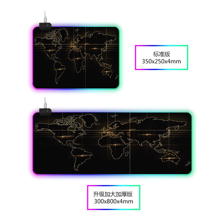 Wholesale/Supplier RGB Gaming Mouse Pad, Cloth Mouse Pad, Anti-Slip Base, RGB Backlit, Stitched Edges, Water-Resistant, Optimized for Gaming Sensors, XL 12 Lighting