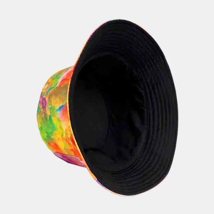 2023 Tie Dye Graffiti Printing Double - Sided Outdoor Travel Sunshade Bucket Hat