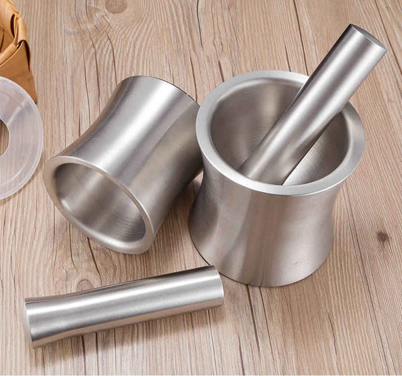 The Factory Wholesale/Supplier Stainless Steel Press Kitchen Tool Hand Press Garlic Masher Bowl Mortar and Pestle Set