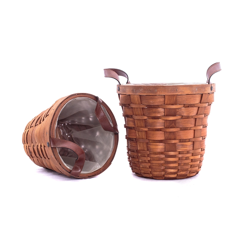 Redondo de madera Chip de madera Decorative Storage Basket