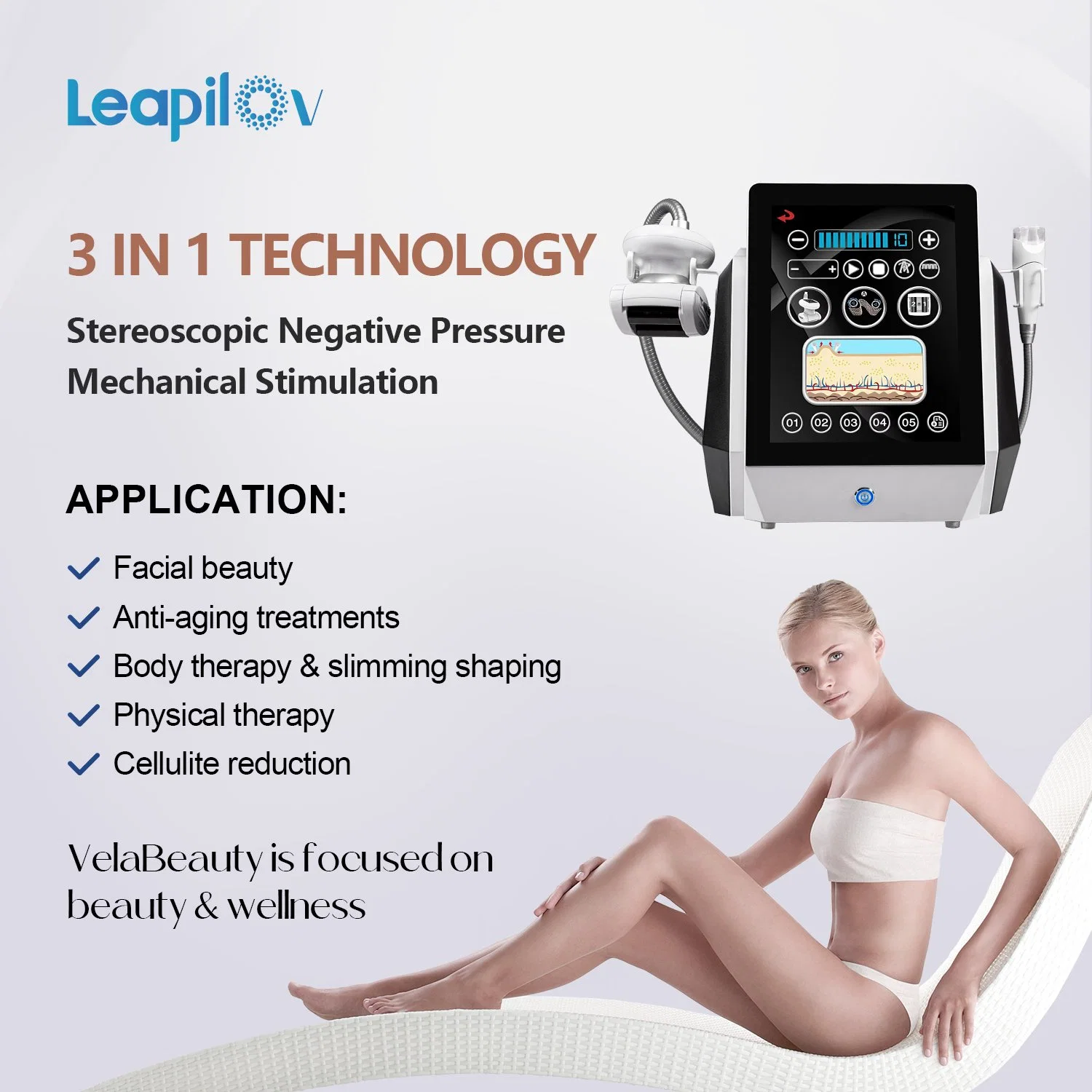 Portable Vela Vacuum Shape Cavitation RF Body Slimming Roller Massage Beauty Salon Equipment