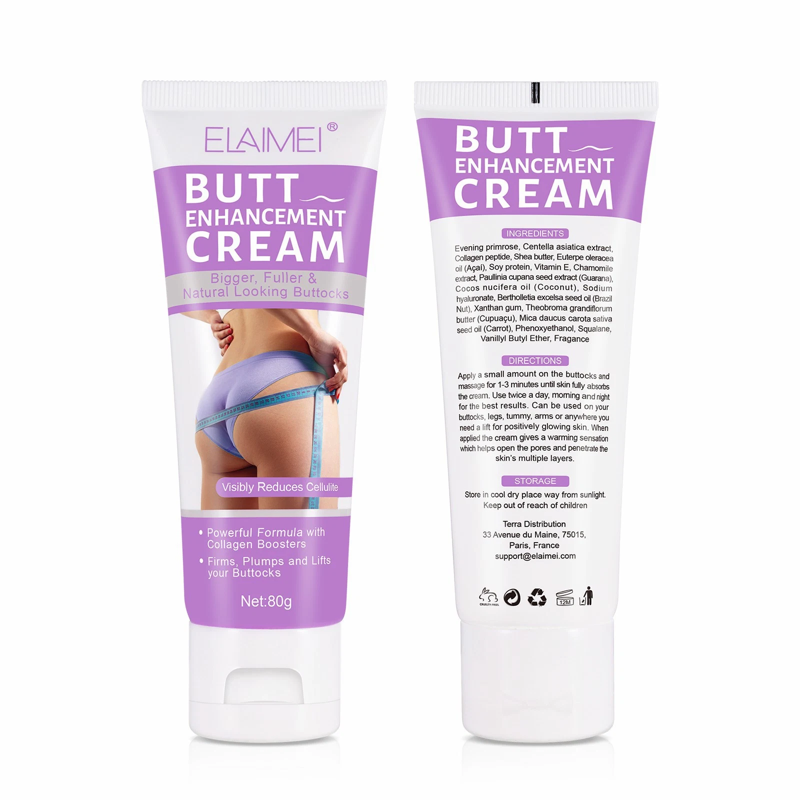 Straffende und prall getupfte Buttock Creme heben