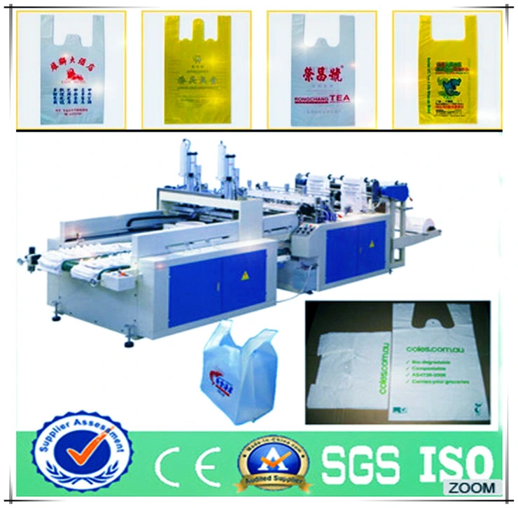 Fully Automatic Computer Plastic Bag Making Machine for T-Shirt, Vest, Shopping, Patch, Flower, Chicken, Flat, Garbage Bag