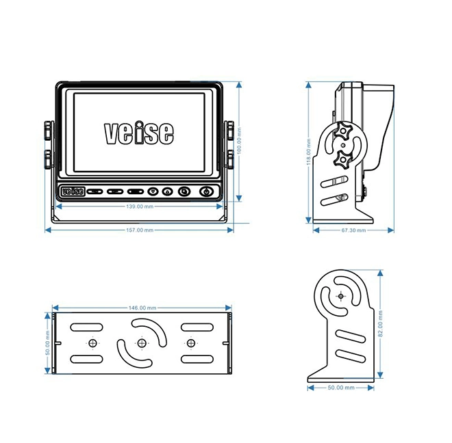 Vehicle Backup Monitor with Nightvision Camera