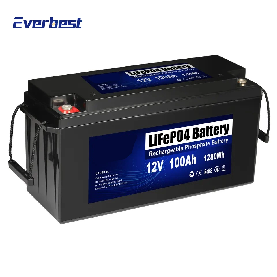 Factory 12V 12.8V 24V 36V 200ah/100ah/300ah Lithium Phosphate LiFePO4 Battery 12V for Solar Energy Storage/Marine/RV/Boat/Bluetooth APP with Un38.3