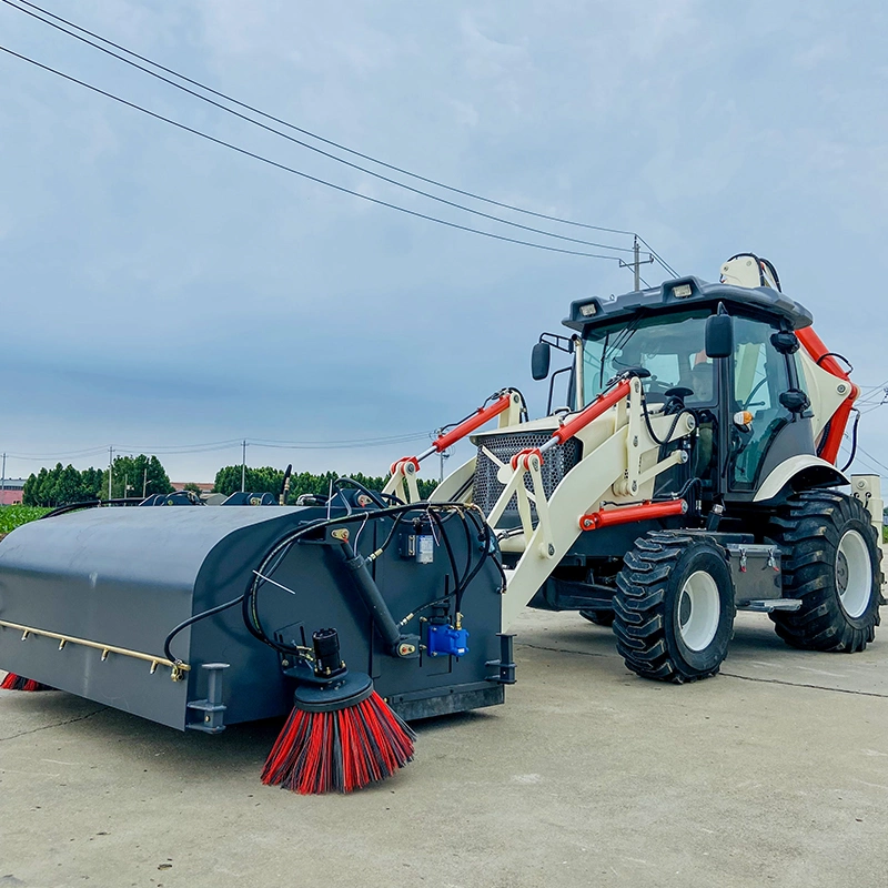 4X4 Wheel Mini Backhoe Loader Tractor with Mower and Backhoe Bucket 6 in 1