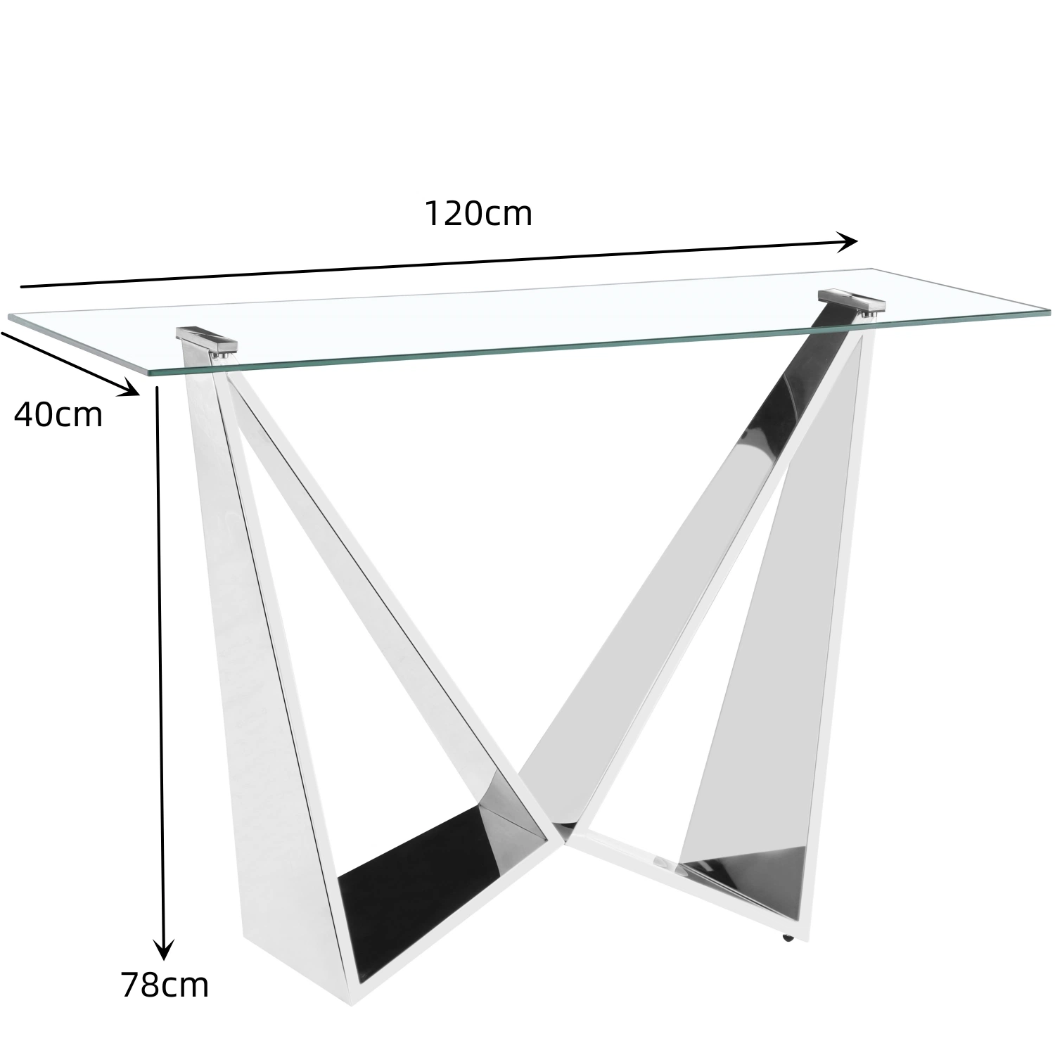 Glass Stainless Steel Console Table Modern with Mirror Home Furniture