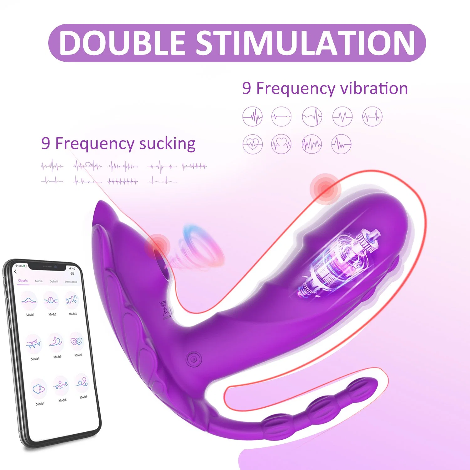 New Clitoris Sucking Silicone Dildo Adult Sex Toy 3-in-1 Vibrator Licking Tongue Sex Toy for Women