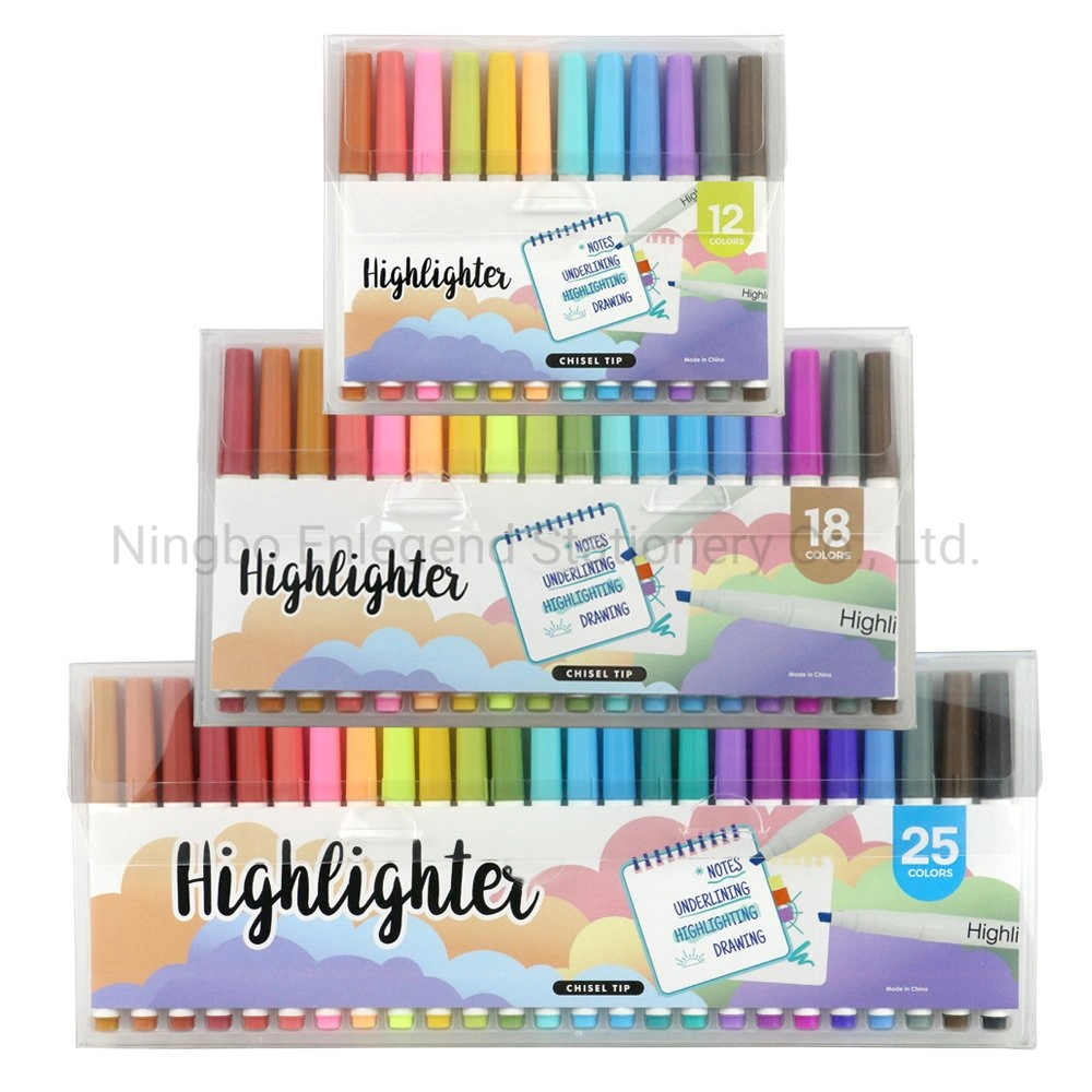 12pcs Pastel Color Drawing Highlighting Pen Highlighter Private Label