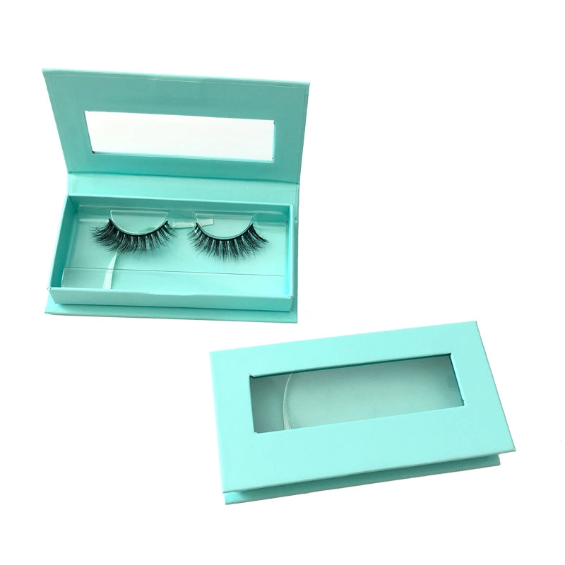 Unique Design Green Purple Empty Eyelash Paper Packaging Custom Lash Nail Storage Gift Box with Window