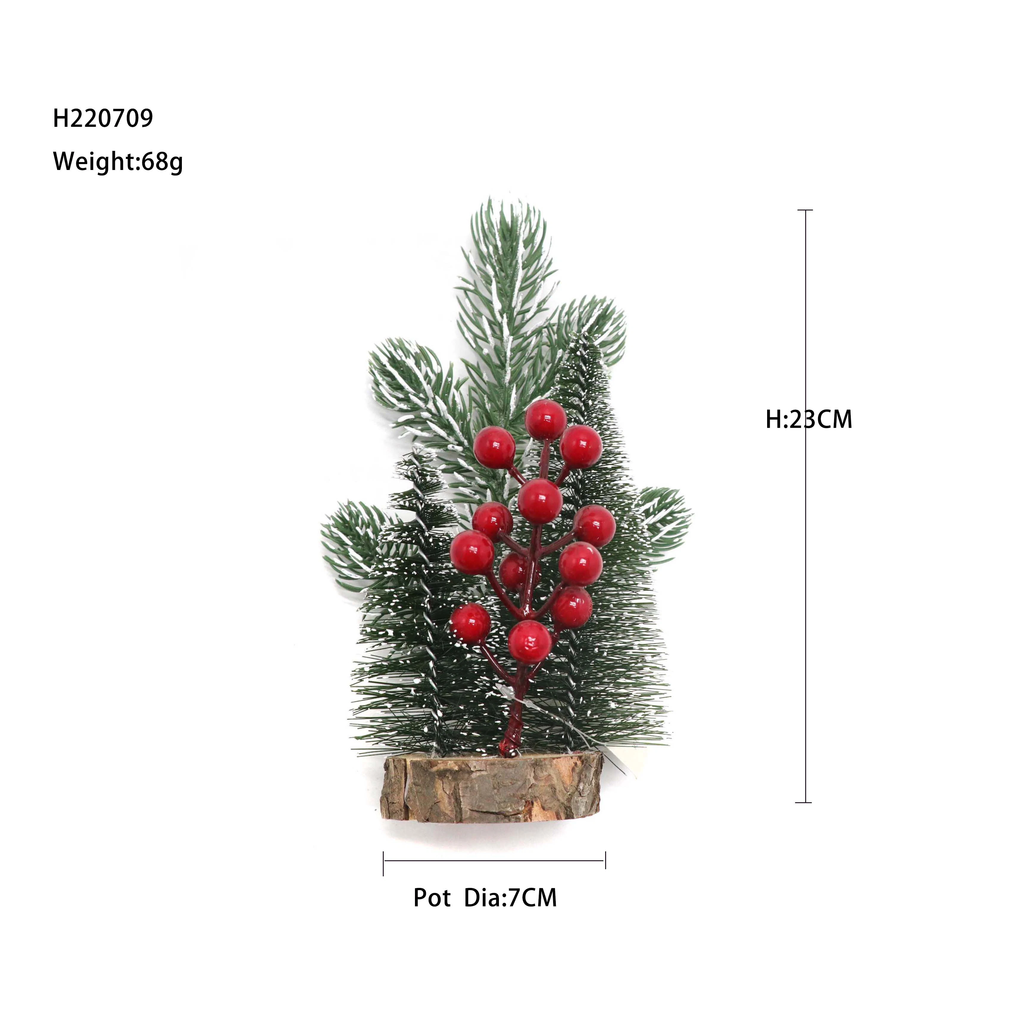 Decoraciones de Navidad bayas rojas agujas de pino del árbol de Navidad pequeños árboles en miniatura de los niños les encanta los árboles de Navidad Adornos de fiestas