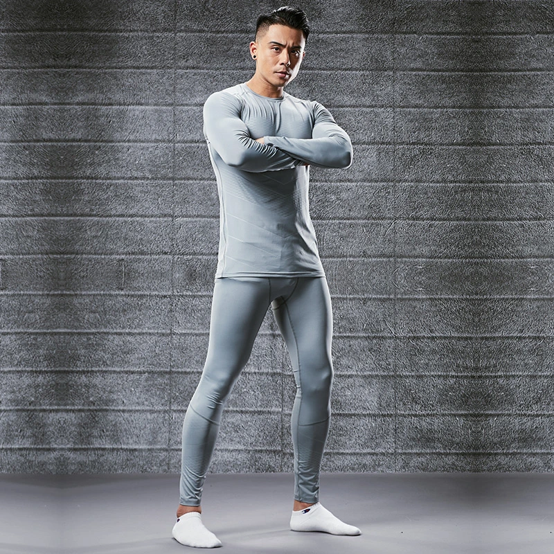 Ropa para hombre Trajes de atletismo Slim Fit Sport Shirt Leggings ajustados Conjunto de gimnasio Juego de trote para hombre conjunto de 2 piezas