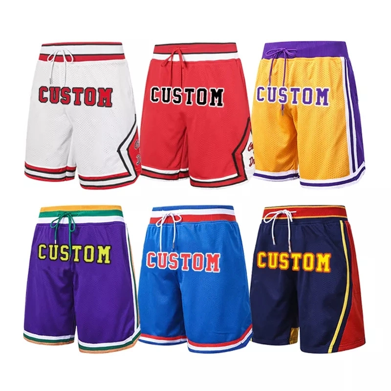 Высокое качество оптовой Justdon вышитый воздухопроницаемой сеткой Быстрый сухой баскетбольные шорты только Дон спортивные брюки