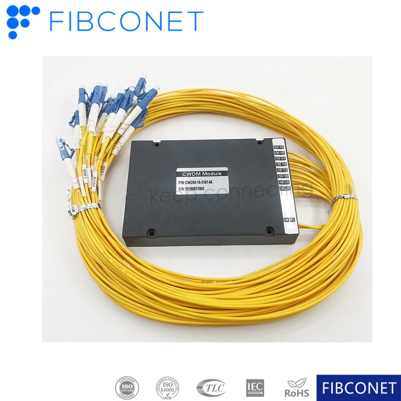 FTTH Fiber Optic Filter Wdm Mux Demux LC/Upc 16CH ABS Box Channel CWDM