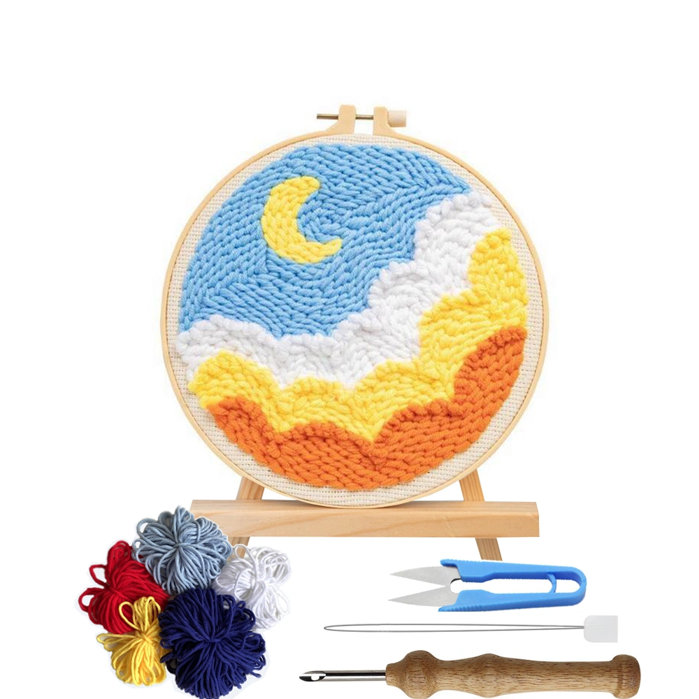 DIY Creative Embroidery Craft Punch Needle Starter Kit with Hoop