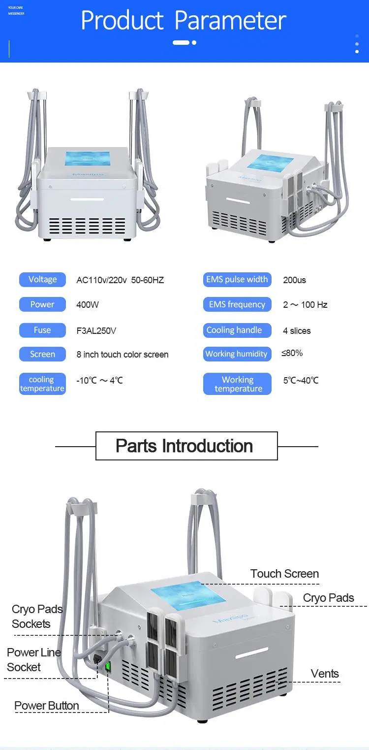 La reducción de celulitis grasa Crioliplisis Crio terapia piel EMS Crio electrodos Slim Fast lipólisis la congelación de la placa de refrigeración con EMS