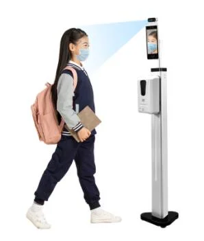 Dispensador de jabón líquido de manos automático Sanitizer Stand para reconocimiento facial Termómetro