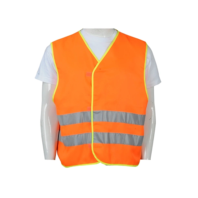 Malla de poliéster 100% personalizada Mayorista/Proveedor logotipo impreso en color naranja/amarillo reflectante En471 una alta visibilidad Chaleco de seguridad para el trabajo