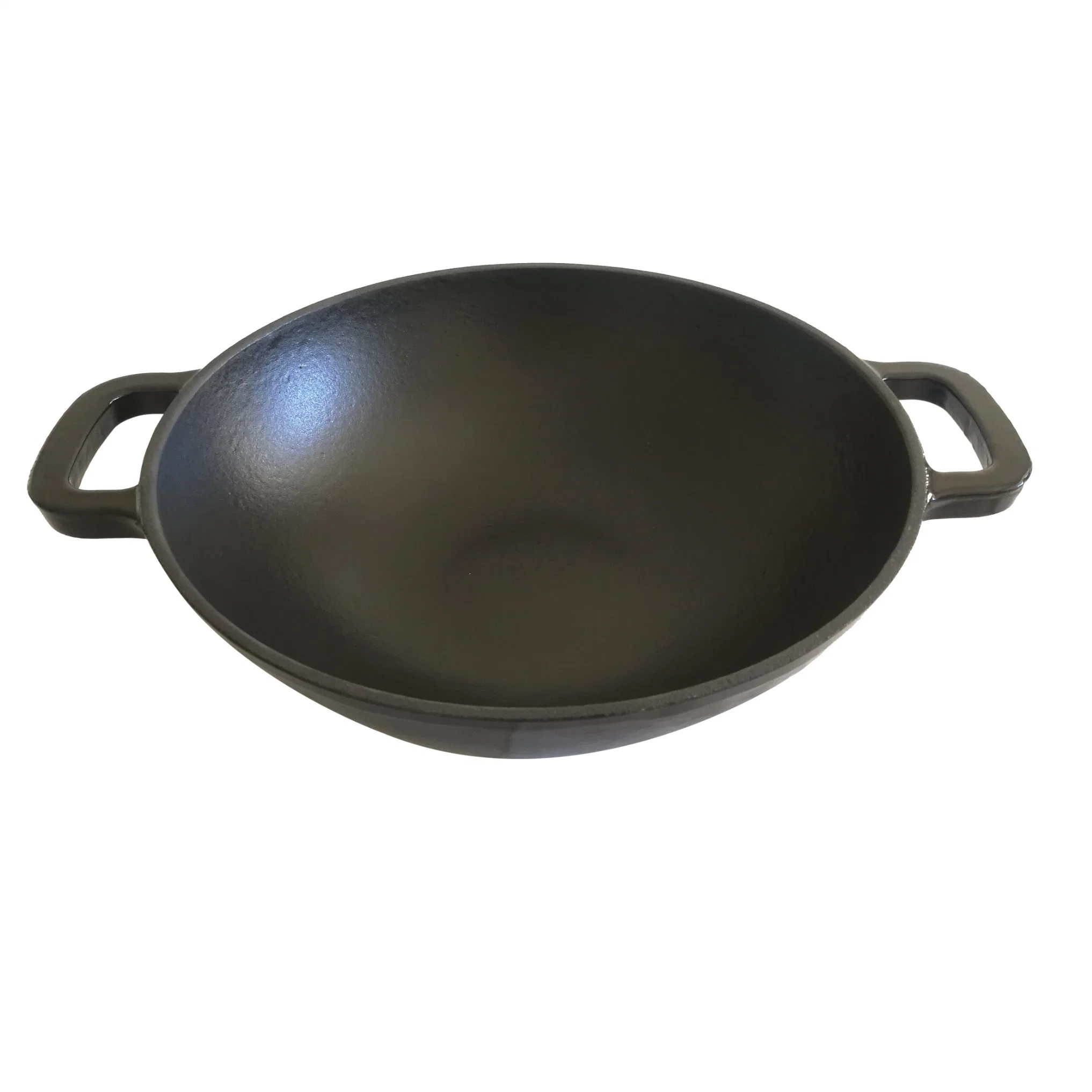 12" Both-Handle Chinese Wok 30cm Cast Iron Wok Chinese Cast Iron Cookware Fry and Saute Wok