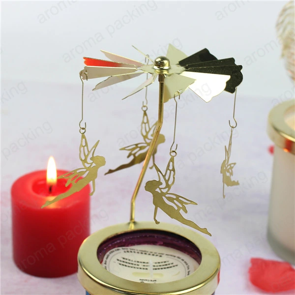 Xmas Spinning Tea Light Gold Candle Cup Spinning Metal Candle Holder